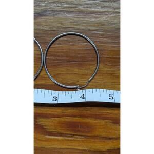 Sterling Silver JCM 925 Large 2 Inch Hoop Earrings Snap Closure Jacmel Signed